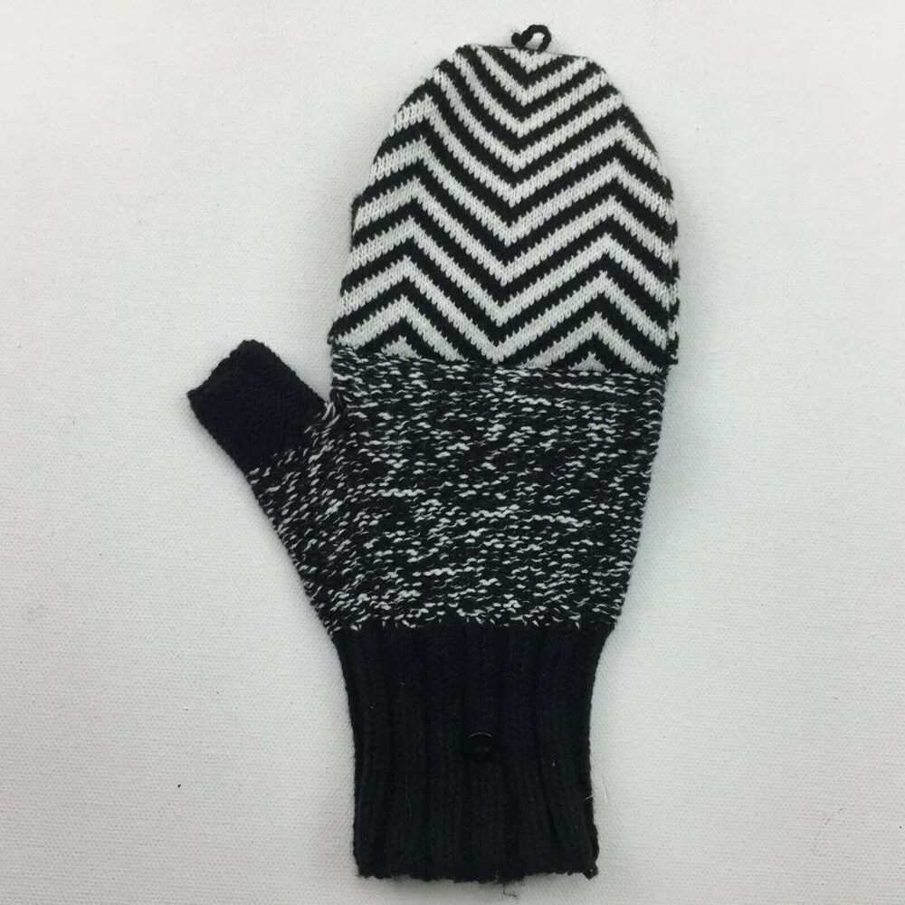 Lucky Brand Exploded Geo Gloves Winter Fingerless Mittens Blue One Size